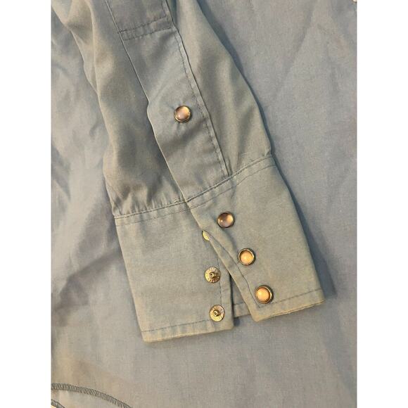 Dickson-Jenkins Button Up Shirt Women Size Large Butterfly Sequin Applikue Snap - Picture 9 of 14